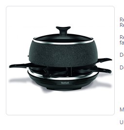 Appareil à raclette et fondue 6 en 1 850W 6 personnes